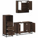 Set mobilier de baie, 3 piese, stejar maro, lemn prelucrat - WALTI WALTI