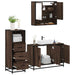 Set mobilier de baie, 3 piese, stejar maro, lemn prelucrat - WALTI WALTI