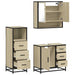 Set mobilier de baie, 3 piese, stejar sonoma, lemn prelucrat - WALTI WALTI