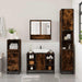 Set mobilier de baie, 3 piese, stejar fumuriu, lemn prelucrat - WALTI WALTI