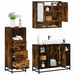 Set mobilier de baie, 3 piese, stejar fumuriu, lemn prelucrat - WALTI WALTI