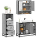 Set mobilier de baie, 3 piese, gri sonoma, lemn prelucrat - WALTI WALTI