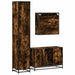 Set mobilier de baie, 3 piese, stejar fumuriu, lemn prelucrat - WALTI WALTI