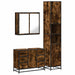 Set mobilier de baie, 3 piese, stejar fumuriu, lemn prelucrat - WALTI WALTI