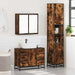 Set mobilier de baie, 3 piese, stejar fumuriu, lemn prelucrat - WALTI WALTI