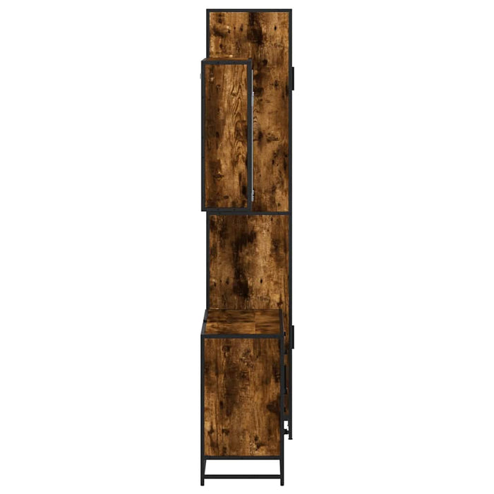 Set mobilier de baie, 3 piese, stejar fumuriu, lemn prelucrat - WALTI WALTI