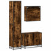Set mobilier de baie, 3 piese, stejar fumuriu, lemn prelucrat - WALTI WALTI