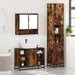 Set mobilier de baie, 3 piese, stejar fumuriu, lemn prelucrat - WALTI WALTI