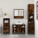 Set mobilier de baie, 3 piese, stejar fumuriu, lemn prelucrat - WALTI WALTI