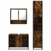 Set mobilier de baie, 3 piese, stejar fumuriu, lemn prelucrat - WALTI WALTI
