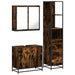 Set mobilier de baie, 3 piese, stejar fumuriu, lemn prelucrat - WALTI WALTI