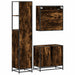 Set mobilier de baie, 3 piese, stejar fumuriu, lemn prelucrat - WALTI WALTI