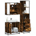 Set mobilier de baie, 3 piese, stejar fumuriu, lemn prelucrat - WALTI WALTI