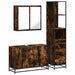 Set mobilier de baie, 3 piese, stejar fumuriu, lemn prelucrat - WALTI WALTI