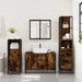 Set mobilier de baie, 3 piese, stejar fumuriu, lemn prelucrat - WALTI WALTI