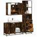 Set mobilier de baie, 3 piese, stejar fumuriu, lemn prelucrat - WALTI WALTI