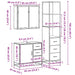 Set mobilier de baie, 3 piese, stejar fumuriu, lemn prelucrat - WALTI WALTI