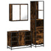 Set mobilier de baie, 3 piese, stejar fumuriu, lemn prelucrat - WALTI WALTI