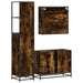 Set mobilier de baie, 3 piese, stejar fumuriu, lemn prelucrat - WALTI WALTI