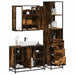 Set mobilier de baie, 3 piese, stejar fumuriu, lemn prelucrat - WALTI WALTI