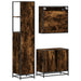Set mobilier de baie, 3 piese, stejar fumuriu, lemn prelucrat - WALTI WALTI