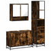 Set mobilier de baie, 3 piese, stejar fumuriu, lemn prelucrat - WALTI WALTI