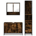 Set mobilier de baie, 3 piese, stejar fumuriu, lemn prelucrat - WALTI WALTI