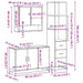 Set mobilier de baie, 3 piese, stejar fumuriu, lemn prelucrat - WALTI WALTI