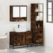 Set mobilier de baie, 3 piese, stejar fumuriu, lemn prelucrat - WALTI WALTI