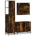 Set mobilier de baie, 3 piese, stejar fumuriu, lemn prelucrat - WALTI WALTI