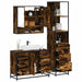 Set mobilier de baie, 3 piese, stejar fumuriu, lemn prelucrat - WALTI WALTI