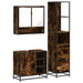 Set mobilier de baie, 3 piese, stejar fumuriu, lemn prelucrat - WALTI WALTI