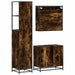Set mobilier de baie, 3 piese, stejar fumuriu, lemn prelucrat - WALTI WALTI