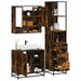 Set mobilier de baie, 3 piese, stejar fumuriu, lemn prelucrat - WALTI WALTI