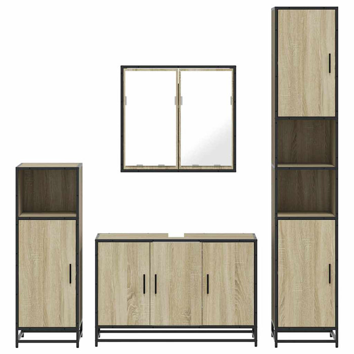 Set de mobilier de baie din 4 piese din lemn de stejar Sonoma - WALTI WALTI