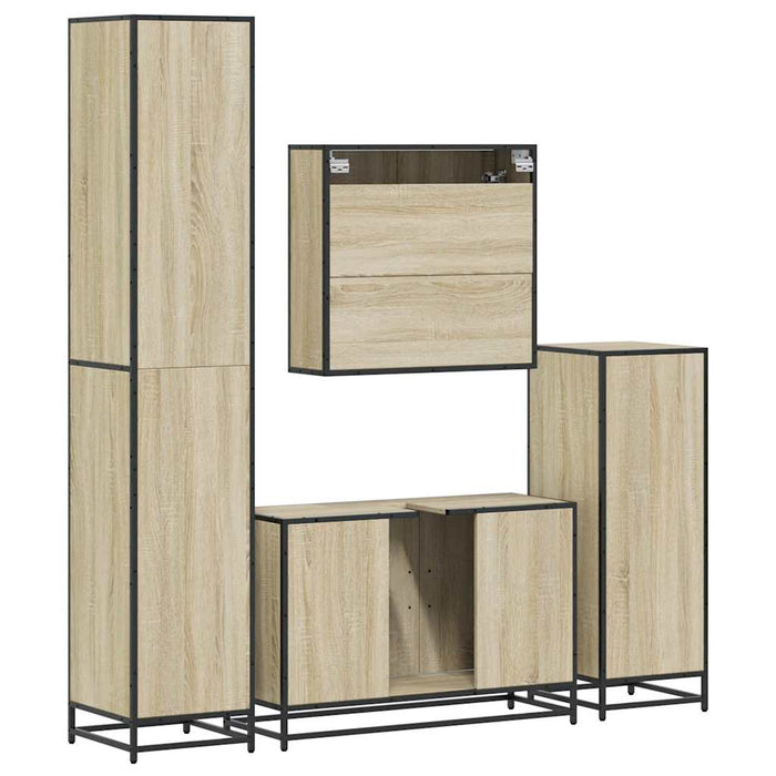 Set de mobilier de baie din 4 piese din lemn de stejar Sonoma - WALTI WALTI