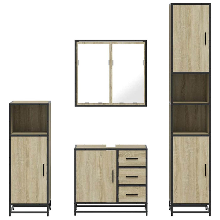 Set de mobilier de baie din 4 piese din lemn de stejar Sonoma - WALTI WALTI