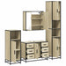 Set de mobilier de baie din 4 piese din lemn de stejar Sonoma - WALTI WALTI