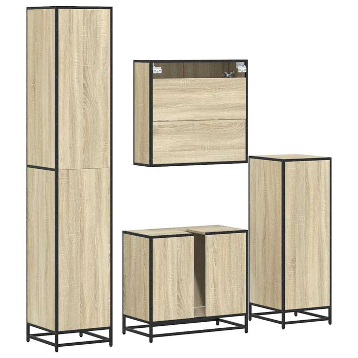 Set de mobilier de baie din 4 piese din lemn de stejar Sonoma WALTI