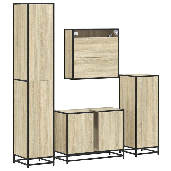 Set de mobilier de baie din 4 piese din lemn de stejar Sonoma WALTI