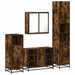 Set de mobilier de baie 4 piese Lemn prelucrat de stejar afumat - WALTI WALTI