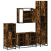 Set de mobilier de baie 4 piese Lemn prelucrat de stejar afumat - WALTI WALTI