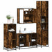 Set de mobilier de baie 4 piese Lemn prelucrat de stejar afumat - WALTI WALTI