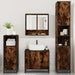 Set de mobilier de baie 4 piese Lemn prelucrat de stejar afumat - WALTI WALTI