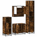 Set de mobilier de baie 4 piese Lemn prelucrat de stejar afumat - WALTI WALTI