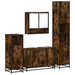 Set de mobilier de baie 4 piese Lemn prelucrat de stejar afumat - WALTI WALTI
