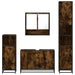Set de mobilier de baie 4 piese Lemn prelucrat de stejar afumat - WALTI WALTI