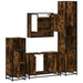 Set de mobilier de baie 4 piese Lemn prelucrat de stejar afumat - WALTI WALTI