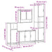 Set de mobilier de baie 4 piese Lemn prelucrat de stejar afumat - WALTI WALTI