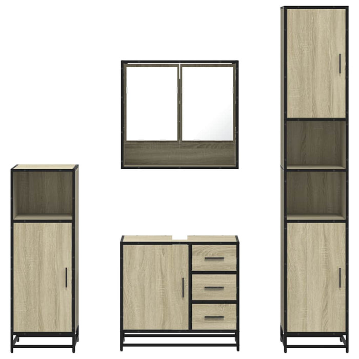 Set de mobilier de baie din 4 piese din lemn de stejar Sonoma - WALTI WALTI